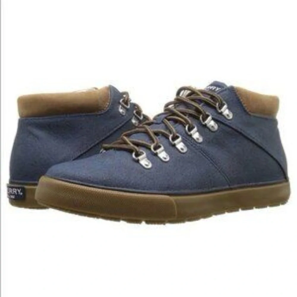 Sperry Blue Canvas/Denim Boots Men’s Size 6 Streetwear Casual Shoes Gum Sole
